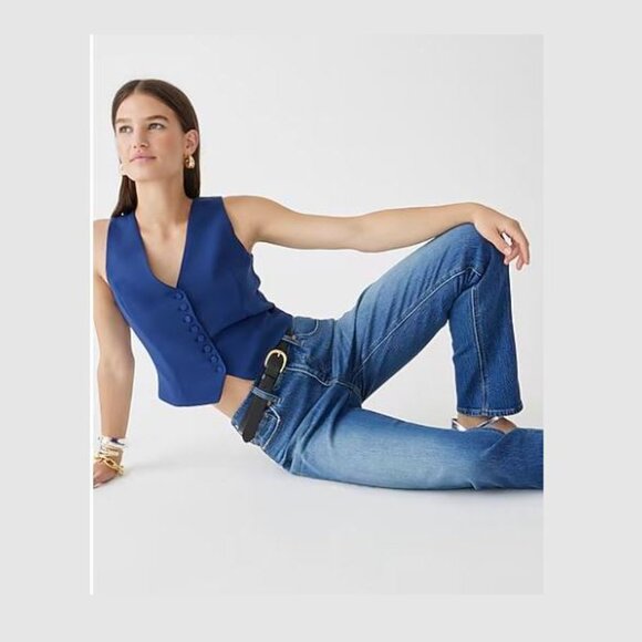 J. Crew Mid-rise '90s classic straight-fit jean in Birchwood wash Blue Sz 32 - Picture 2 of 12